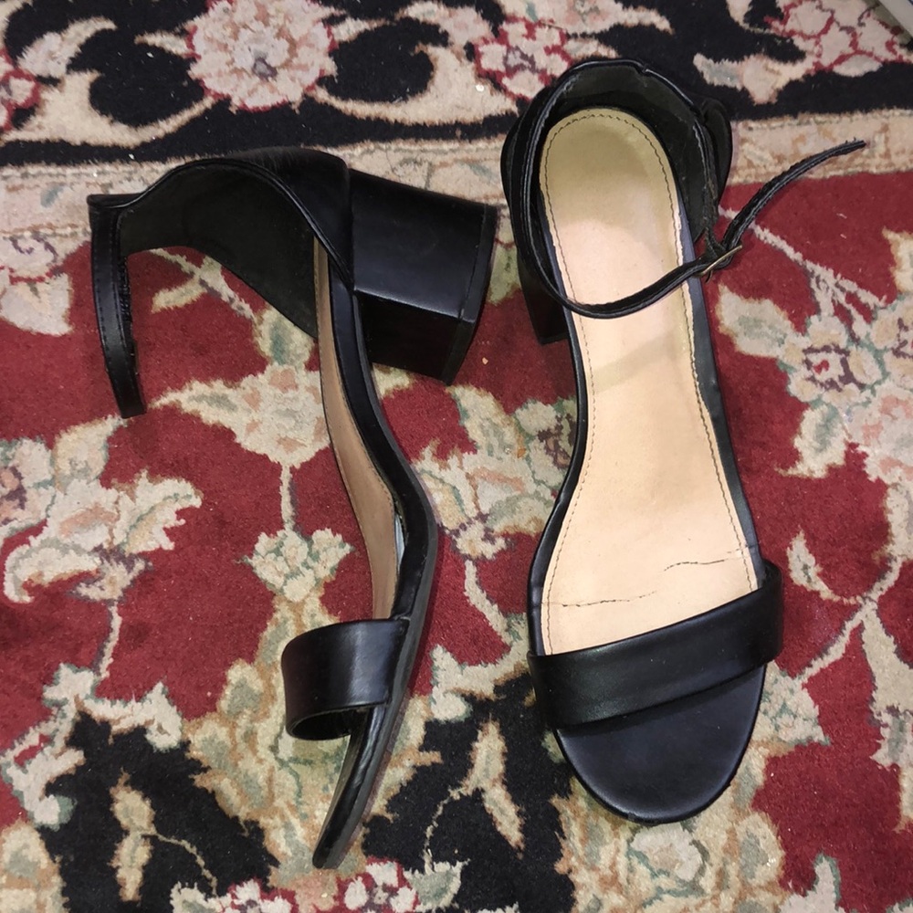 Brash Black Ankle Strap Heels